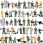 P8710 50pcs 1:87 HO Scale Railway Model Worker Well Painted Figures with Bucket and Ladder Miniature 2cm High People Tiny World