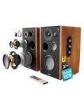 MAJORITY 5.3 Bluetooth Bookshelf Speakers | Hifi Bluetooth Stereo Speakers | 100W Studio Monitors | Xtra Bass & 3 Drivers Hifi Speakers | Multi-Connection Options, remote control, USB out D100