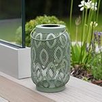 Festive Lights 26cm Matte Metal Hanging Lantern Indoor Outdoor Decoration Patio Garden Ornament Pastel Decor (Lantern, Sage Green)