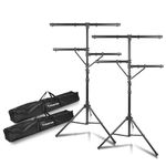 Sound Town 2-Pack DJ Lighting Stand, Height Adjustable, 9 ft Tall, with Side-Bars and Tripod Base (STLS-M09-PAIR)