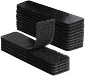 noot products 20 Sets 1x4 Inch Hook and Loop Fastener Strips with Adhesive Heavy Duty Double Sided Sticky Picture Hanging Wall Mounting Tape for Home and Office Use, Black