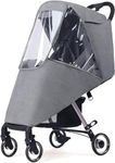 Universal Stroller Rain Cover Baby Stroller Rain Cover Pushchair Stroller Buggy Protector Weather Shield Baby Pram Raincoat Outdoor Windproof Stroller Cover (Linen Gray)