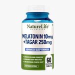 Nature Life Nutrition Melatonin 10mg Supplement with Tagar 250mg � 60 Veg Tablets � Advance Sleep Formula