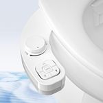 PENDEJATO Bidet Attachment for Toilet - Non-Electric Ultra-Slim Push-Button Bidet with Self-Cleaning Dual Nozzle (Frontal & Rear Wash) - Bidet Toilet Seat Attachment (White)