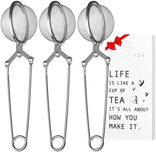 Snap Ball Tea Strainer 3 Pack Tea Infuser with Handle Tea Mesh Infuser Snap Ball Strainer Steep Loose Leaf Tea Infuser Fine Mesh Ball Tea Filter Strainer for Spices and Seasonings