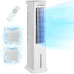 NETTA 5L Portable Air Cooler with Remote Control, Fan and Humidifier Settings, Automatic Oscillation 3 Fan Speeds and 3 Modes, High Powered Evaporative Air Cooler, 2 Ice Packs Included 55W