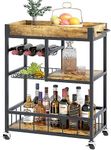 Azheruol Bar Cart with Basket 3 Tie