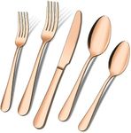 20 Piece Matte Copper Silverware Se