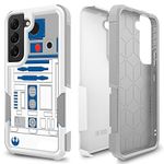 Case for Samsung Galaxy S22+, R2D2 Astromech Droid Robot Pattern Shock-Absorption Hard PC and Inner Silicone Hybrid Dual Layer Armor Defender Case for Samsung Galaxy S22 Plus 5G