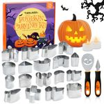 Pumpkin Carving Set of 25 PCS, Halloween Carving Kit Tools with 21 Pumpkin Cookie Cutters Tool, 2 Pumpkin Carving Knives, 2 Candle Lights, Stainless Steel Tools Ideal for Kids Adults, Tavolozza