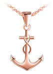 MicLee Necklaces for womens and girls, 925 sterling silver necklace, Classic anchor-infinity symbol necklace pendant, symbol of courage, protection and strength, Creatives necklaces, rose gold