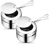 TELANKS Fuel Paste Container, Pack of 2 with Bayonet Clasp, Stainless Steel Paste Burner, Portable Fondue Burner, Stainless Steel Burner Holder, Container for Fondue Food Warmer or Chafing Dish