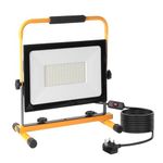 100W LED Work Light 10000LM, IP65 Outdoor Construction Lighting with Detachable Stand, LED Floodlight with 220V-250V Plug and ON/Off Switch for Workshop Job Site Garage, 5M Wire, 6000K Cool White