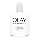 Olay Anti-Wrinkle Firm & Lift Face And Neck Lotion With SPF15, Helps Visibly Reduce Fine Lines & Wrinkles And Protects Against Premature Signs Of Ageing,100ml