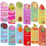 Fruit Scented Bookmarks, 36 Pieces Bookmarks for Kids Scratch and Sniff Bookmarks Fun Classroom Bookmarks for Students Teens Food Lovers Tudents Classroom Stationery Supplies (12 Styles)