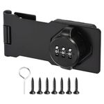 PATIKIL Cabinet Password Lock, Rotary Hasp Locks Door Security Latch Lock, Slide Latch Lock for Small Doors, Barn Door, Bathroom (Black)