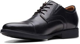 Clarks Men's Whiddon Cap Oxford, Black Leather, 12 Wide
