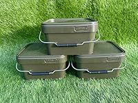 Lidsters Fishing Square Bucket 5L 10L 17L Litre Carp Fishing Bait Buckets (3 x 5L Buckets)