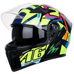 Flip Up Front Motorcycle Helmet with Dual Sun Visor,ECE Approved Modular Full Face Motorbike Helmet,Flip Up Protective Modular Helmet Adults Men Women H,M=57-58cm