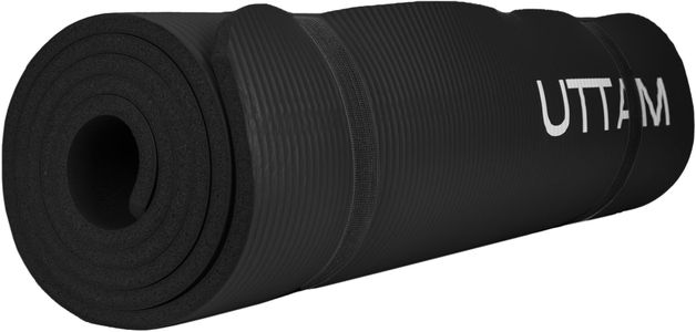 UTTAM Extra Thick Yoga Mat – Black, Non-Slip, Cushioned