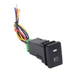 UBEF Button Switch, Fog Lamp Switch Environmental Friendly with Cable for Car