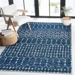 Lahome Moroccan Blue Area Rug 5x7 - Machine Washable Non-Slip Throw Living Room Rugs Ultra-Thin Stain Resistant Soft Rug for Bedroom, Geometric Print Modren Carpet Rug for Dining Room Office Entryway