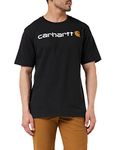 Carhartt Men's Relaxed Fit Heavyweight Short-Sleeve Logo Graphic T-Shirt, Black, XXL