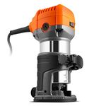 VonHaus Compact Palm Router Saw 710W - Electric Trimmer Router Corded - Chuck Collect Diameter 1/4”, 3/8” - 220V Plunge Wood Router - Trimmer Base for Wood/Laminate Flooring - 6 Speed Settings