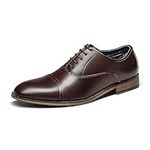 Bruno Marc Men's Black Lace Up Soft Cap-Toe Oxfords Formal Dress Shoes,LOUISWIDE_2,Dark Brown,10 W US