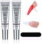 SAVILAND No Curing Nail Glue Gel with Remover: 30-Day Long Lasting Solid Nail Glue Gel for Press On Nails Strong Nail Glue 15s Fast Nail Glue Remover for False Nails Art Tools Home, No Need U V Lamp