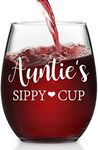 Auntie's Sippy Cup Wine Glass, Aunt