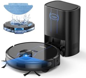 Laresar Clean L6 Nex Robot Vacuum with Mop, 3 in 1 Robot Hoover with Self-Empty Station, Up to 60 Days of Hands Free Cleaning, Ultra Strong 3,500 Pa Suction to Remove Hair, Dust, Mop Pad