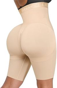 SHAPELLX Butt Lifting Shapewear Body Shaper Tummy Control Butt Lifter High Waisted Body Shaper Shorts Shapewear for Women Tummy Control Slip Shorts Higher Power (Beige, 4X-Large)