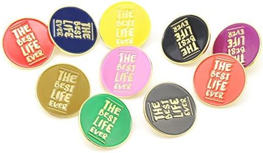 TONOS The Best Lift Ever Pin Present for JW.org Pins The Best Life Ever Random Color Pins for Jehovah Witness - 10 Pack (Round Random Color)
