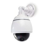 NEDIS Dummy Security Camera Outdoor with Flashing LED & IP44 Waterproof Dome Design White