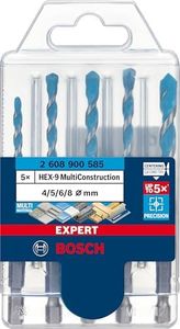 Bosch Accessories 5x Coffrets de forets Expert HEX-9 MultiConstruction (pour Béton, Ø 4-8 mm, Accessoires Perceuse à percussion)