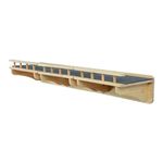 SHENGOCASE 47.2" x 11.8" Natural Solid Wood Wall Mounted Cat Shelves, Superhighway Walkway Balcony with Guardrail Wall Furniture, Steps Stairs, Perch