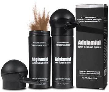 Adglamful 2PCS Hair Fibers for Thinning Hair, Hair Building Fibers Spray with Spray Applicator, Undetectable & Long-lasting, Instant Hair Coverage for Men & Women (Light Brown, 30g*2)