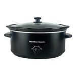 Hamilton Beach 6.5L Slow Cooker, Removable Easy-Clean Ceramic Bowl, 3 Settings, Serves 6-8 People, Energy-Efficient - HBSC070B, Black