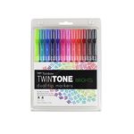 Tombow 61500 Twintone Marker Set 12-Pack Dual-Tip, Bright