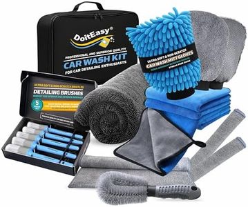 Car Cleaning Kit – 15 PCS Professional Car Washing & Detailing Kit with Car Drying Towel, Microfibre Towels, Wash Mitt, Alloy Wheel Brush, Interior Detailing Brushes for Motorbike, Truck & SUVs