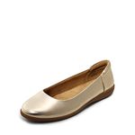 DREAM PAIRS Women’s Comfortable Ballet Dressy Work Flats, Round Toe Slip on Office Shoes,Size 8.5,Gold,SDFA2312W