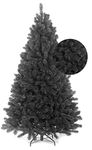 BPIL Large Colorado Pine Artificial Christmas Tree Tips with Metal Stand Beautiful Xmas Stackable Tree BLACK (Black, 7ft (1000 Tips))
