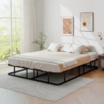 RELAX4LIFE 26cm Metal Platform Bed Frame, 5FT King Size Slat Support Mattress Foundation with Under-bed Storage, Solid Bedstead Base, No Box Spring Needed, Easy Assembly