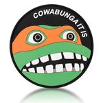 Cowabunga It is PVC Patch Moral Patch, Tactical Military Morale Hook and Loop Patch, Tactical Patch Gear for Backpack, Bag, Coat, Dog Harness, Vest, Hat and Helmet, Funny 3D Rubber Patch