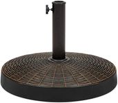 Best Choice Products 55lb Outdoor Patio Umbrella Stand Resin Round Umbrella Base w/Wicker Design, Antique Bronze Finish