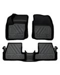 FIILINES Floor Mats Fit for Ford Focus 2012-2018 All Weather TPE Floor Liners Waterproof Durable 1st & 2nd Row Liner Set Focus Accessories (Black)