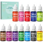 Food Coloring - 12 Color Concentrated Liquid Food Colouring Set - neon Liquid Food Color Dye for Baking, Decorating, Icing, Cooking DIY Crafts - 10ml Bottles