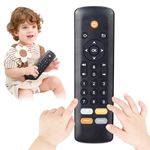 Baby TV Remote Toy - Realistic Play Remote toy with Lights and Sounds, 3 Languages (English, Spanish & French), Learning Musical Toys, Preschool Infant Boys Girls Toys Gift for 1 2 Year Old, Black