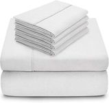 Indore wala Bedsheets Twin Size 100% Cotton Sateen, White Plain Bed Sheet with pillowcovers - 4 Piece Bedding Set 400 TC…